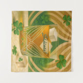 Tenture Shamrocks Irish Whiskey Tumbler "Sláinte!" (Devant (Horizontal))