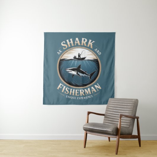 Tenture Shark and Fisherman (En situation)