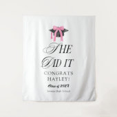 Tenture She Did It Coquette Girly Graduation Party (Devant)