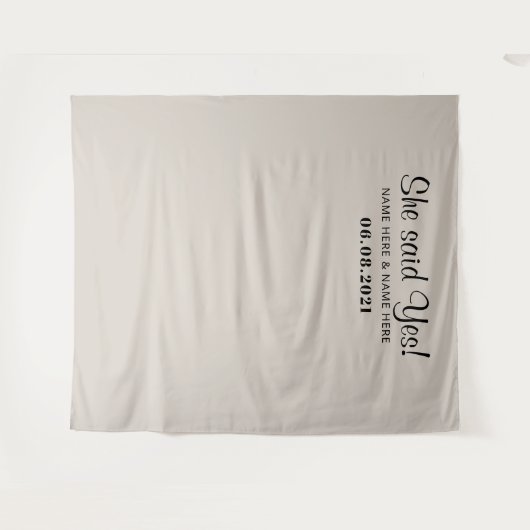 Tenture She Said Yes Photo Booth Engagement Backdrop (Devant (Horizontal))