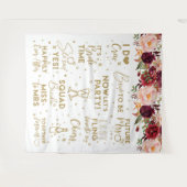 Tenture She said yesFloral Burgundy Bridal Shower Backdrop (Devant (Horizontal))