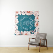 Tenture Shema Israel en hébreu | Art Fleur de prière juive (En situation (horizontale))