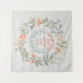 Tenture Shema Israël Hébreu Dans une couronne de fleurs Pr (Devant (Horizontal))