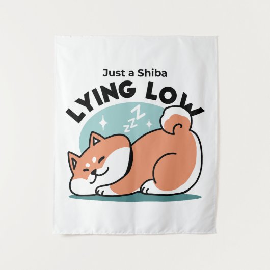 Tenture Shiba Inu Art : Juste un Shiba Lying Low (Devant)