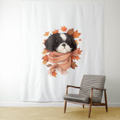 Tenture Shih Tzu Fall Dog Automne quitte Thanksgiving Copi (En situation)