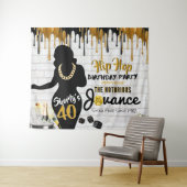 Tenture Shorty's 40| 90's Hip hop Birthday Drip Backdrop (En situation (horizontale))