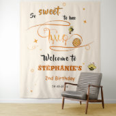 Tenture Si doux d'être deux jolie abeille 2ème anniversair (En situation)