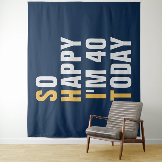 Tenture Si heureux d'avoir 40 ans Bannière de toile de fon (En situation)