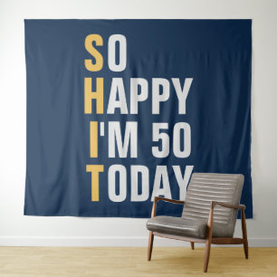 Tenture Si heureux d'avoir 50 ans Bannière de toile de fon