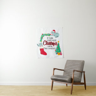 Tenture Si les chats envoyaient des cartes de Noël, ils ne