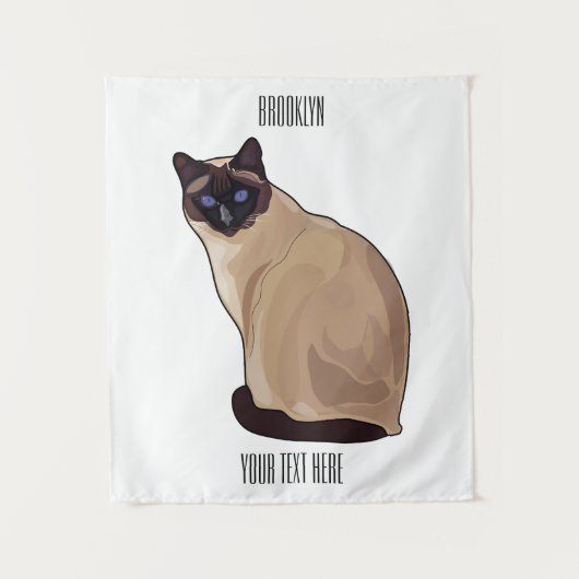 Tenture Siamese cat cartoon (Devant)