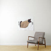 Tenture Siamese cat cartoon (En situation (horizontale))