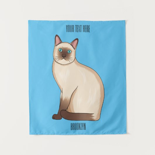 Tenture Siamese cat cartoon (Devant)