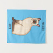 Tenture Siamese cat cartoon (Devant (Horizontal))