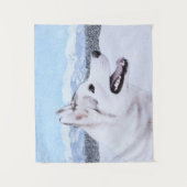 Tenture Sibérie Husky (argent et blanc) Peinture Chien Art (Devant)