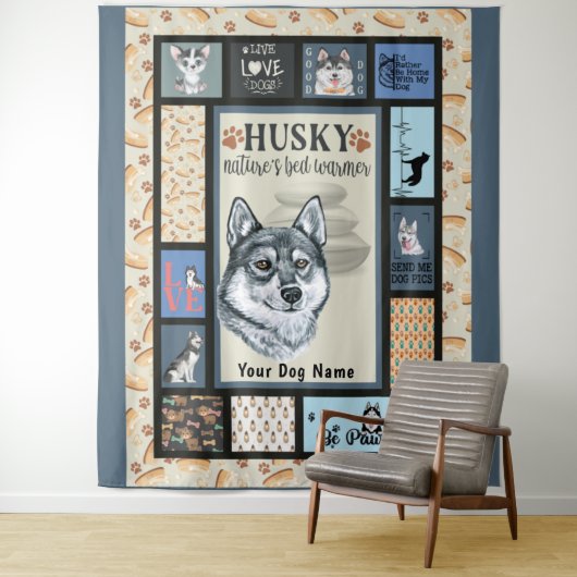Tenture Sibérien Husky propriétaire Lover Funny Keepsaké Q (En situation)
