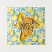 Tenture Sicile Trinacria Sicilienne Italie Citron Bleu (Devant (Horizontal))