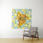 Tenture Sicile Trinacria Sicilienne Italie Citron Bleu (En situation (horizontale))