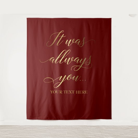 Tenture Siempre fue tu pancarta de boda burdeos (Devant)