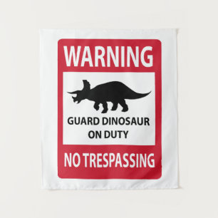 Tenture Signe d'absence d'intrusion (Tricératops)