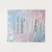 Tenture Signe de Baby Shower Genre Neutre Flocon de Neige  (Devant (Horizontal))