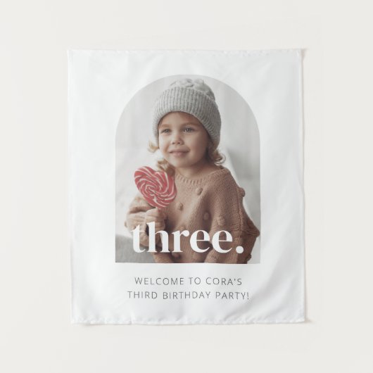 Tenture Signe de bienvenue pour 4ème anniversaire avec tro (Devant)