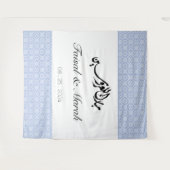 Tenture Signe de henné palestinien bleu personnalisé Tapis (Devant (Horizontal))