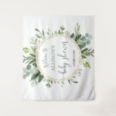 Tenture Signe de toile de fond de Baby Shower avec couronn (Devant)