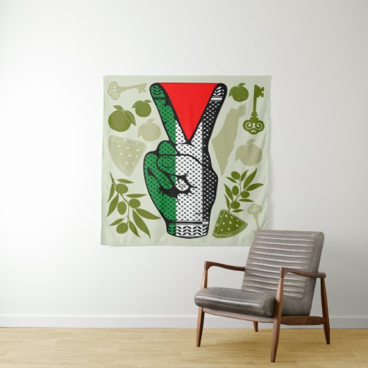 Tenture Signe de victoire à la main Résistance Symbole du (En situation)