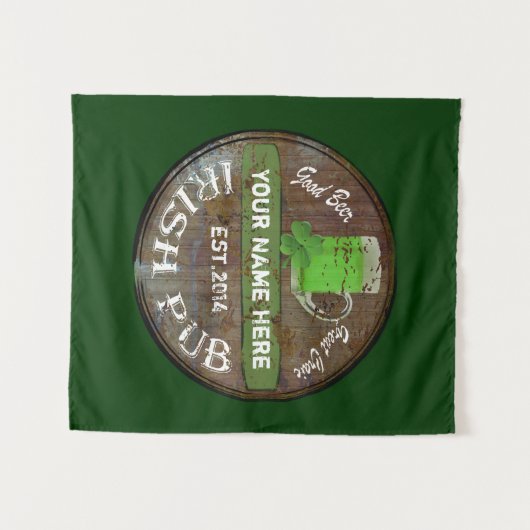 Tenture Signe irlandais de pub (Devant (Horizontal))