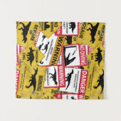 Tenture Signes de prudence Dinosaure (Devant (Horizontal))