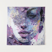 Tenture "Silence cristalline" - Portrait pourpre (Devant)