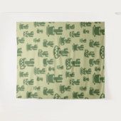 Tenture Silhouette de cactus succulent dans des tasses et  (Devant (Horizontal))