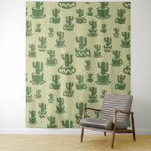 Tenture Silhouette de cactus succulent dans des tasses et  (En situation)