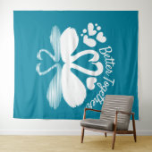 Tenture Silhouette de deux cygnes dans l'eau (En situation (horizontale))