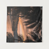 Tenture Silhouette de palmier à l'heure d'or (Devant (Horizontal))