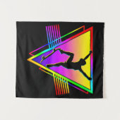 Tenture Silhouette de skateboard rétro skater (Devant (Horizontal))