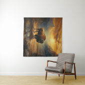 Tenture Silhouette du coucher de soleil de bison de buffle (En situation (horizontale))