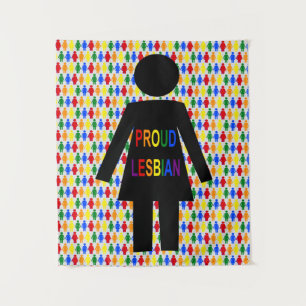 Tenture Silhouette lesbienne LGBTQ et femmes arc-en-ciel
