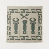 Tenture silhouette tribale africaine art abstrait de visag (Devant)