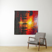 Tenture Silhouettes at Sunset: Fiery Horizon Walkers (En situation (horizontale))