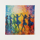 Tenture Silhouettes colorées dansant (Devant)