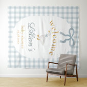 Tenture Silly Goose Blue Baby Shower Welcome Backdrop (En situation (horizontale))