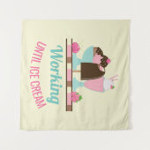 Tenture Silly Pun Travailler Jusqu'À Glace Crème - Yummy T (Devant (Horizontal))