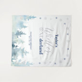 Tenture Silver & Blue Winter Conderland 1er Anniversaire T (Devant (Horizontal))