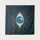 Tenture Silver et bleu Turquoise Mystic Aqua Eye Evil Naza (Devant (Horizontal))
