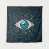 Tenture Silver et bleu Turquoise Mystic Aqua Eye Evil Naza (Devant)