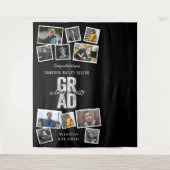 Tenture Silver GRAD Graduation Party 11 fond photo (Devant)