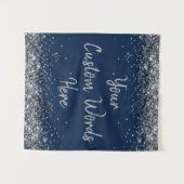 Tenture Silver Navy Blue Birthday Party Photo Booth Prop (Devant (Horizontal))