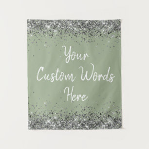 Tenture Silver Sage Green Anniversaire de fête Photo Booth